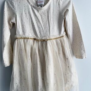 Hanna Andersson Cream Dress with Gold Stars